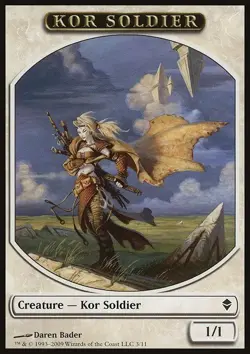 MTG Magic the Gathering Token - Kor Soldier (3/280) Zendikar LP - Image 1