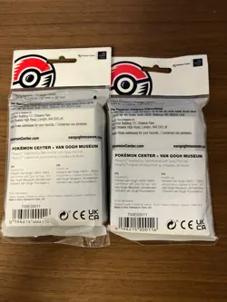 ⭐SEALED Pokemon X Van Gogh Museum Sleeves Pikachu with Grey Felt Hat - 65 - Image 2