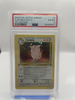 2000 Pokemon Dutch Jungle Clefable Holo 1st Edition #1 PSA 6 - Image 1