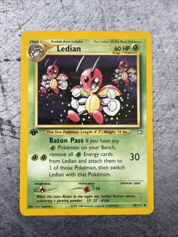 Pokemon Neo Genesis 1st Edition TCG 39/111 Ledian Non Holo LP - Image 1