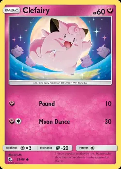 Pokemon Clefairy (39/70) Hidden Fates NM - Image 1