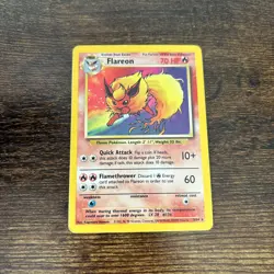 MP (No-Symbol) Pokemon FLAREON Card JUNGLE Set 3/64 HOLO RARE Error/Misprint - Image 1