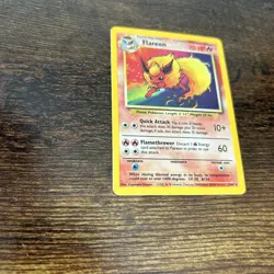 MP (No-Symbol) Pokemon FLAREON Card JUNGLE Set 3/64 HOLO RARE Error/Misprint - Image 2