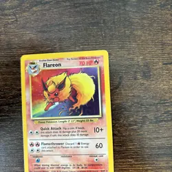 MP (No-Symbol) Pokemon FLAREON Card JUNGLE Set 3/64 HOLO RARE Error/Misprint - Image 4