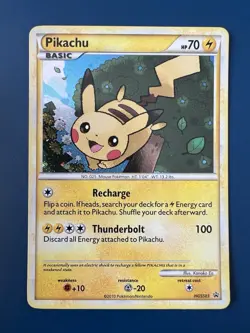Pokemon Pikachu Holo Black Star Promo HGSS03 2010 Rare HeartGold Card TCG - Image 1
