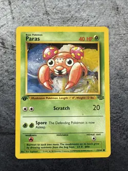 Paras 59/64 Jungle Unlimited Edition Pokemon TCG Card First Edition Vintage - Image 1