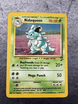 Nidoqueen 12/130 Base Set 2 Holo Rare Pokemon Heavily Played Card - Image 1
