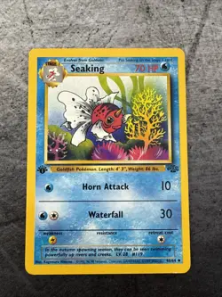 Pokemon Card 1st Edition Seaking 46/64 Regular Jungle LP - Image 1