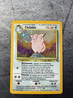 Clefable 01/64 Jungle Holo Wotc Pokemon Card Played - Image 1