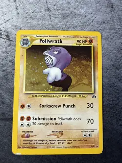 Poliwrath 9/75 Neo Discovery Unlimited Holo Swirl Vintage WOTC Pokemon Card MP - Image 1
