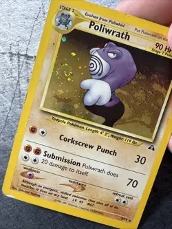 Poliwrath 9/75 Neo Discovery Unlimited Holo Swirl Vintage WOTC Pokemon Card MP - Image 2
