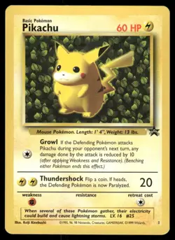 Pokemon Cards Pikachu 1 Wizards Black Star Promos WOTC Promo NM - Image 1
