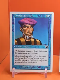 🔵🔵🔵 (4) 1999 MAGIC THE GATHERING PRODIGAL SORCERER 6TH EDITION PLAYED 🔵🔵🔵 - Image 2