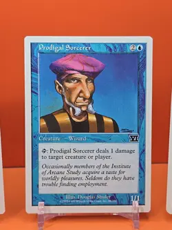 🔵🔵🔵 (4) 1999 MAGIC THE GATHERING PRODIGAL SORCERER 6TH EDITION PLAYED 🔵🔵🔵 - Image 4