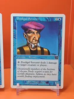 🔵🔵🔵 (4) 1999 MAGIC THE GATHERING PRODIGAL SORCERER 6TH EDITION PLAYED 🔵🔵🔵 - Image 5