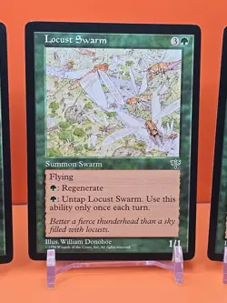 🟢🟢🟢 (4) 1996 MAGIC THE GATHERING LOCUST SWARM MIRAGE UNPLAYED 🟢🟢🟢 - Image 4