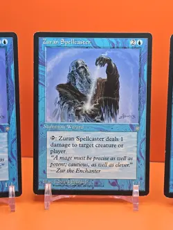 🔵🔵🔵 (4) 1995 MAGIC THE GATHERING ZURAN SPELLCASTER ICE AGE PLAYED 🔵🔵🔵 - Image 3