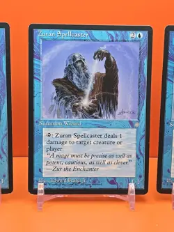 🔵🔵🔵 (4) 1995 MAGIC THE GATHERING ZURAN SPELLCASTER ICE AGE PLAYED 🔵🔵🔵 - Image 4