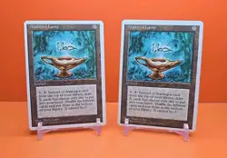 🟤🟤🟤 (2) 1995 Magic The Gathering ALADDINS LAMP 4TH EDITION PLAYED 🟤🟤🟤 - Image 1
