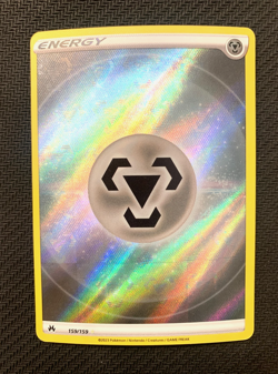 Steel Energy 159/159 Rare Holo Pokemon Card - Sw&Sh Crown Zenith set - LP - Image 1
