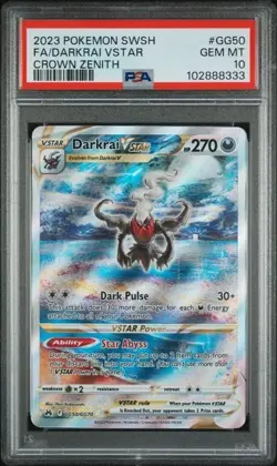 PSA 10 Gem Mint 2023 Pokemon Crown Zenith #GG50 Darkrai V Star - Image 1