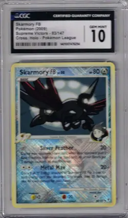 2009 POKEMON 83/147 SKARMORY FB CROSS HOLO POKEMON LEAGUE SUPREME VICTORS CGC 10 - Image 1