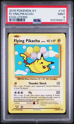 2016 POKEMON XY EVOLUTIONS #110 FLYING PIKACHU PSA 9 - Image 1