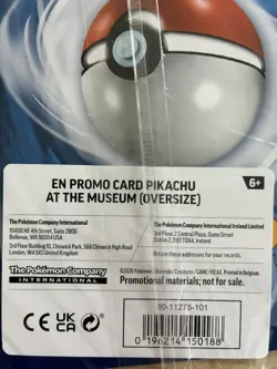 Pikachu At The Museum | JUMBO Promo card - Sealed - Pokemon & National History - Image 3