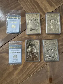 1999 Pokemon Trading Card 23k Gold Plated Lot OF 4 BK Pikachu Charizard - Image 1