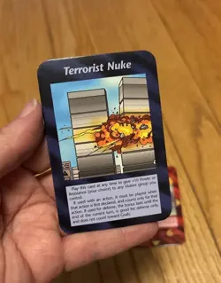 Illuminati New World Order Game INWO Card Terrorist Nuke Pentagon Lot Of 2 - Image 2