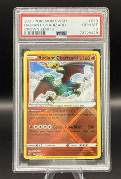 2023 Pokemon SWSH Crown Zenith Radiant Charizard 020/159 PSA 10 Gem Mint - Image 1