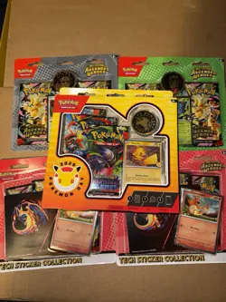5 x Packs Pokemon TCG Ascended Heroes and Pokemon Day 2026 Tech Sticker Bundle - Image 2