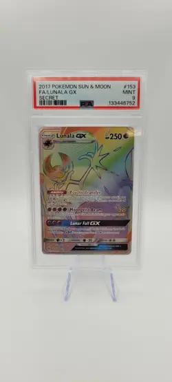 Pokemon TCG: Lunala GX 153/149 - [Sun & Moon Base Set] Secret Rare 2017- PSA 9 - Image 1