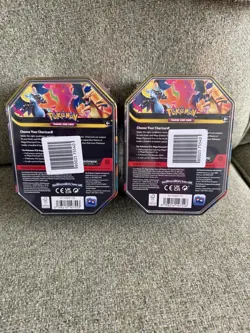 Pokemon TCG Tins 1x Mega Charizard x and 1x Mega Charizard Y Sealed Bundle - Image 2