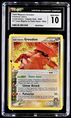Pokemon 2021 Team Magma’s Groudon EX Team Magma Vs Aqua Celebrations 9/95 CGC 10 - Image 1