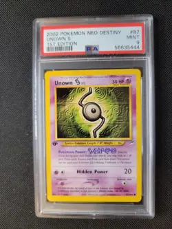 2002 Pokemon Neo Destiny 87 Unown S 1st Edition PSA 9 WoTC - Image 1