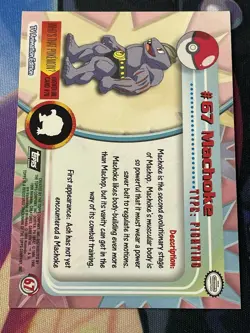 1999 Topps Pokemon - Machoke #67 - HOLO / Black Logo TV Series NM - Image 3