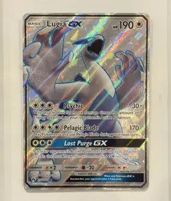 Pokemon Lugia GX Full Art Ultra Rare 207/214 Sm-Lost Thunder Holo Card - Image 1