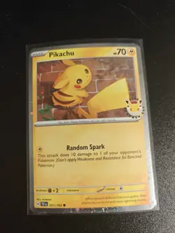 Pokemon TCG - Cosmos Holo Pikachu 51/162 Pokemon Day 2026 Collection Card NM - Image 1