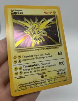 Pokemon TCG Zapdos Base Set 16/102 Holo Rare Bird Card Stock 1999 - Image 1