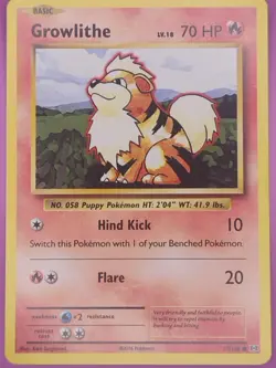 Growlithe 17/108 Evolutions Regular Finish Pokemon Card - Image 1
