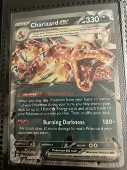 Lot Of Pokemon TCG Obsidian Flames Charizard EX 125/197 Holo Rare Tera Full Art - Image 2