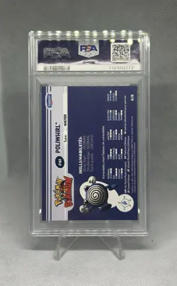 2000 Danone Pokemon POLIWHIRL #6 Stadium Tip Shiny GOLD PSA-9 - Image 2