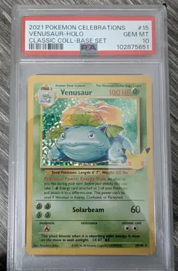2021 POKEMON CELEBRATIONS CLASSIC COLL #15 VENUSAUR-HOLO PSA 10 - Image 1