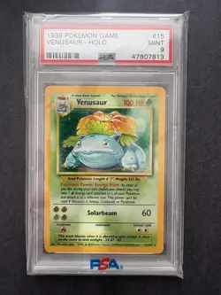 1999 POKEMON BASE SET UNLIMITED #15 VENUSAUR-HOLO PSA 9 - Image 1