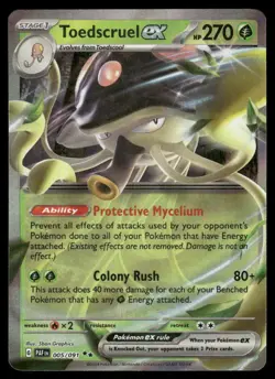 Pokemon Cards Toedscruel ex 005/091 Paldean Fates Double Rare NM - Image 1