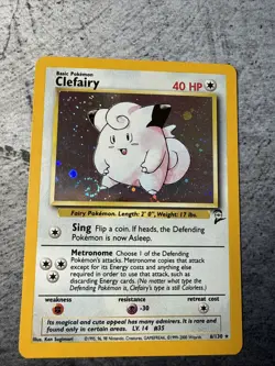 Clefairy Holo 6/130 2001 Base Set Rare WOTC Pokemon Card TCG *Swirl* - Image 1