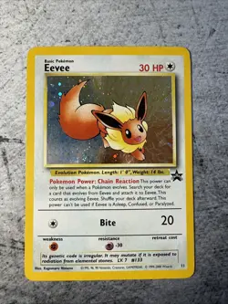 Excellent 2000 Black Star Promo Eevee #11 Holo Pokemon Card - Image 1