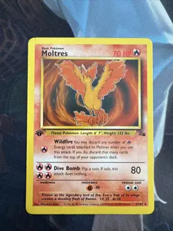 Pokemon TCG Moltres Fossil Card 27/62 Non-Holo Rare 1st edition - Image 1