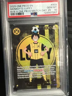 PSA 10 MONKEY D LUFFY ST13-003 | BVB Dortmund Promo One Piece Card With Guard - Image 1